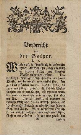 Die Regeln der Satyre : aus ihren Gründen hergeleitet