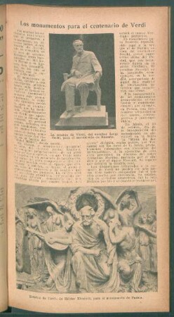 Los monumentos para el centenario de Verdi