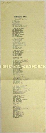 Gedicht auf die Kriegsopfer 1914