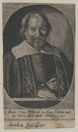 Bildnis des Martinus Zeillerus