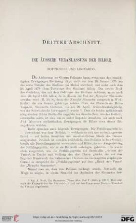 Dritter Abschnitt: Die äussere Veranlassung der Bilder