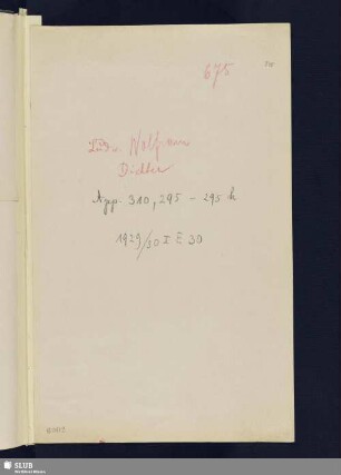 Nr. 295-295h. Wolfram, Hermann Ludwig
