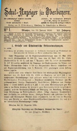 Schul-Anzeiger fÜr Oberbayern. 12. 1896