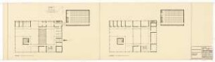 Hochschulbibliothek, Karlsruhe Neubau: Vorentwurf 1. Grundrisse EG und OG, 1:200