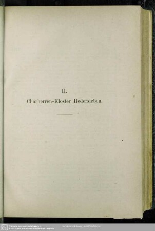 II. Chorherren-Kloster Hedersleben