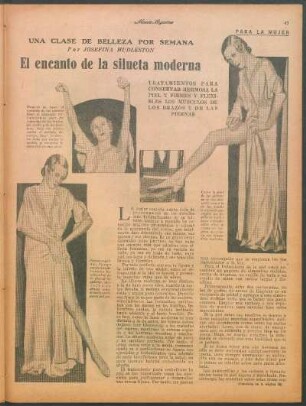 El encanto de la silueta moderna : Una clase de belleza por semana