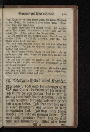 58. Morgen-Gebet eines Kranken.