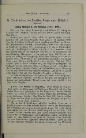 B. Die Gründung des Deutschen Reiches unter Wilhelm I. 1861-1871