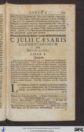 C. Julii Caesaris Commentariorum De Bello Civili.