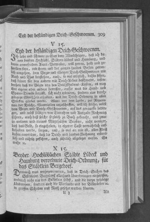 V 15. Eyd der beständigen Deich=Geschworenen.