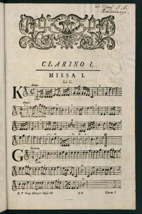 1-10, Clarino I. Missa I. ex C. - Missa III. ex F.