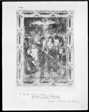 Lektionar für Kloster Weihenstephan angefertigt — Ausgießung des heiligen Geistes, Folio 18recto