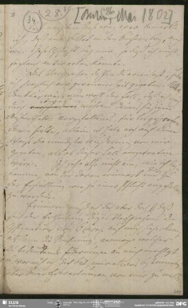 Eigenh. Briefkonzept von August Wilhelm von Schlegel an Caroline von Schelling, Berlin, Mai 1802