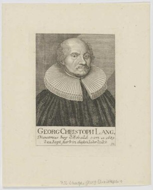 Bildnis des Georg Christoph Lang