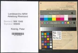 Entnazifizierung Peter Koenig , geb. 24.01.1906 (Finanzbeamter)