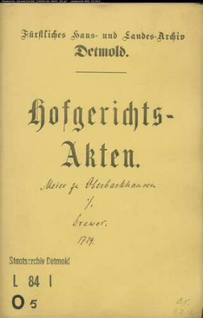Oberbarkhausen, Meier zu gegen Hermann Dreves zu Brüntrup - Schuldforderung