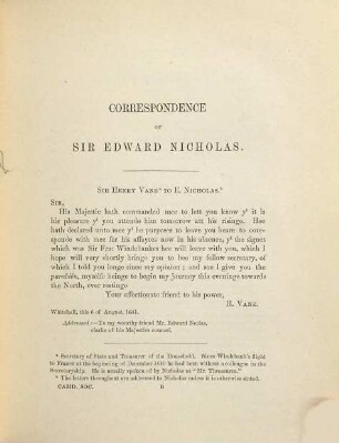 The Nicholas papers : correspondence of Sir Edward Nicholas, 1. 1641 - 1652