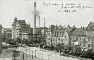 Zum 50jährigen Geschäftsjubiläum der Brauerei Moninger, Karlsruhe, 20. Oktober 1906