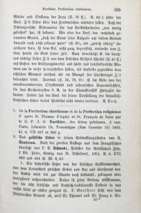 629-631 [Rezension] De La Perfection Chrétienne, Et De La Perfection Religieuse