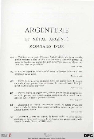 Argenterie (Nr. 494-511)