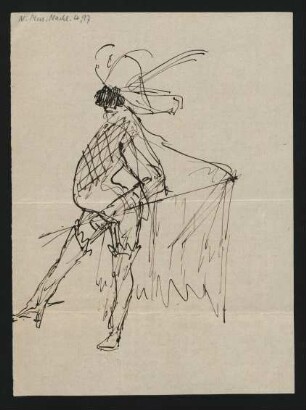 Eigenhändige Federzeichnung zum Arlecchino op. 50