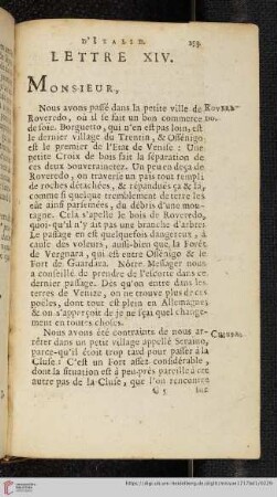 Lettre XIV