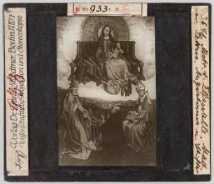 Meister von Flémalle (Robert Campin): Madonna mit Petrus, Augustinus und Stifter (Stoedtner-Nr. ?3691)