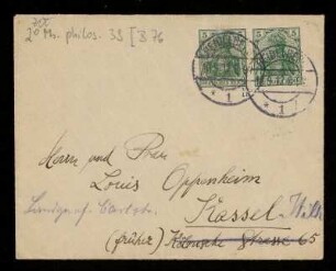 Brief von Franz Rosenzweig an Gertrud Oppenheim und Louis Oppenheim