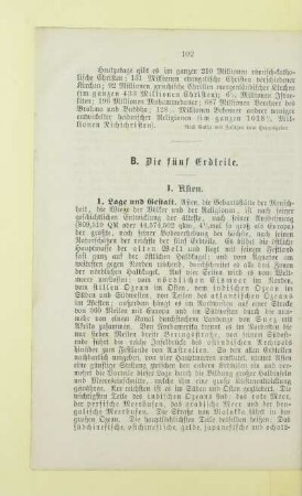 B. Die fünf Erdteile