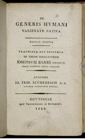 De Generis Hvmani Varietate Nativa