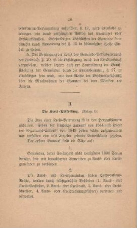 II. Die Kreis-Vertretung. (Anlage B.)