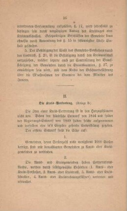 II. Die Kreis-Vertretung. (Anlage B.)