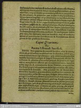 Caput Quartum. De Forma Essentiali Sacrificii