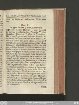 Cap. VI. De Agro, Foedere, & Iure Hernicorum.