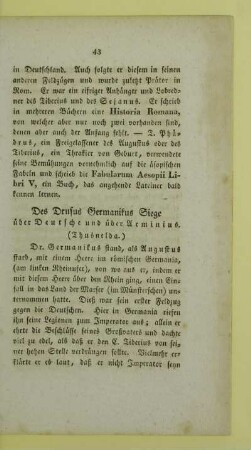 Des Drusus Germanikus Siege