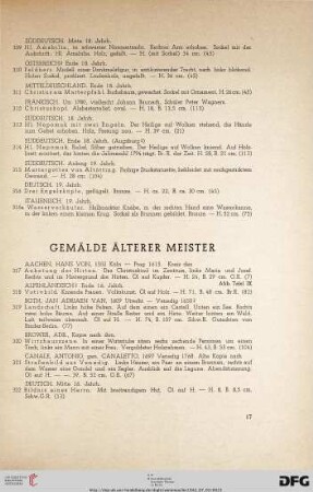 Gemälde Älterer Meister (Nr. 317-402)