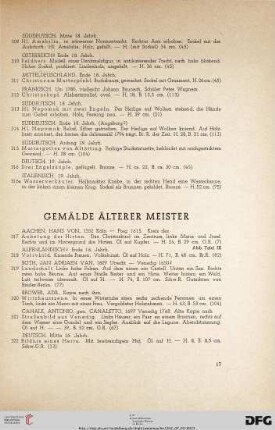 Gemälde Älterer Meister (Nr. 317-402)