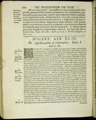 Digest. Lib. XLIX. De Appelationibus & relationibus.