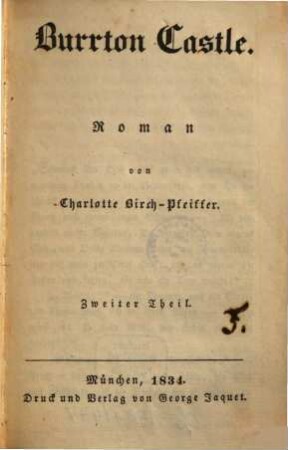 Burrton Castle : Roman, Zweiter Theil