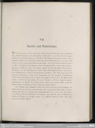 VII. Scorbut und Hemeralopie