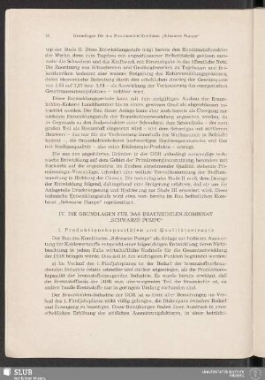 IV. Die Grundlagen Für Das Braunkohlen-Kombinat "Schwarze Pumpe"