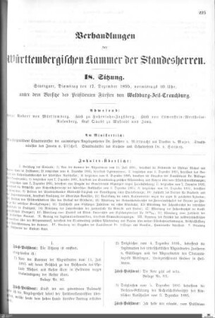 18. Sitzung, Stuttgart, 17.12.1895