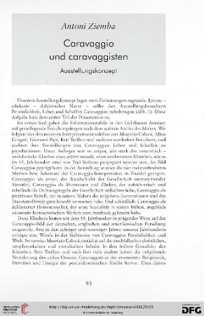 37: "Caravaggio und Caravaggisten" : Ausstellungskonzept