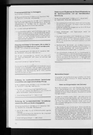 Änderung und Ergänzung der Geschäftsanweisung für Gerichtsvollzieher und der Gerichtsvollzieherordnung