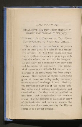 Chapter IV. Dual division into the morally right and morally wrong.