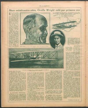 Hace veinticuatro años, Orville Wright voló por primera vez