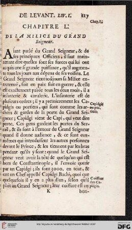 Chapitre L: de la milice du Grand Seigneur