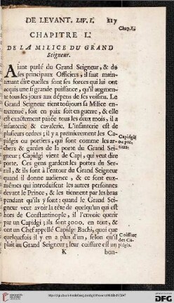 Chapitre L: de la milice du Grand Seigneur