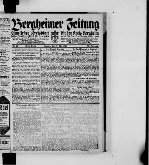 Bergheimer Zeitung. 1905-1943