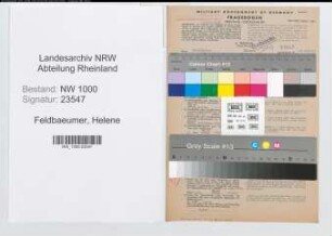 Entnazifizierung Helene Feldbaeumer, geb. 13.03.1905 (Buerogehilfin)